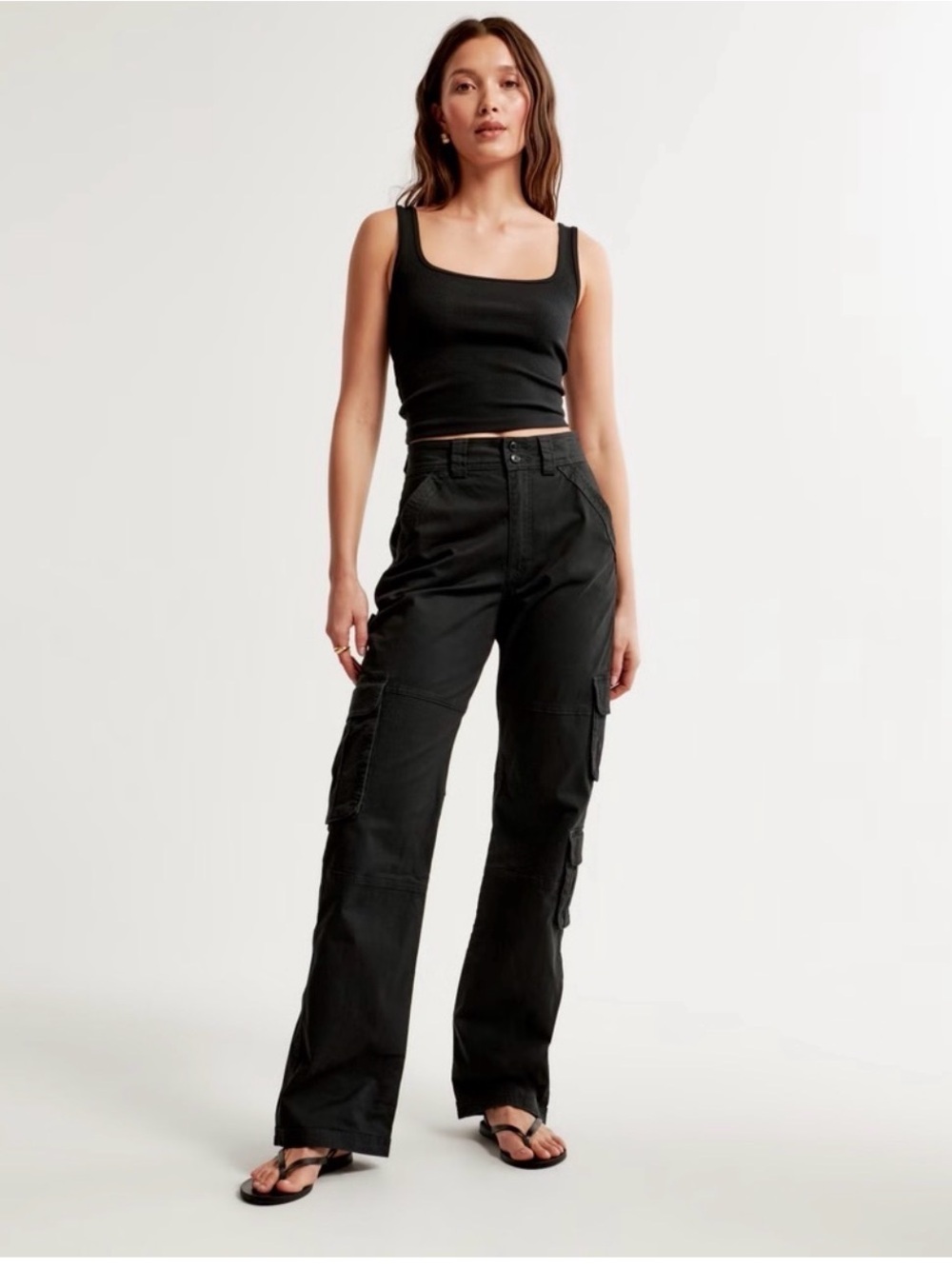 Abercrombie & Fitch Black High-Rise Zip Front Pants